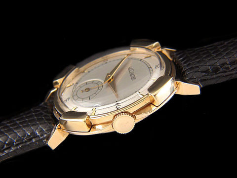 1948 Jaeger-LeCoultre Vintage Mens Watch, Rare Case, 14K Gold - The Pershing