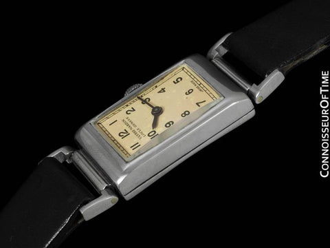 1930's Ulysse Nardin Mens Vintage Rectangular Dress Watch - Staybrite Stainless Steel