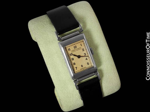 1930's Ulysse Nardin Mens Vintage Rectangular Dress Watch - Staybrite Stainless Steel