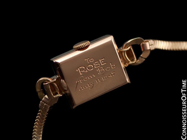 1947 Piaget Vintage Ladies Handwound Dress Watch - 14K Rose Gold - connoisseuroftimewatches 1947 Piaget Vintage Ladies Handwound Dress Watch - 14K Rose Gold - connoisseuroftimewatches