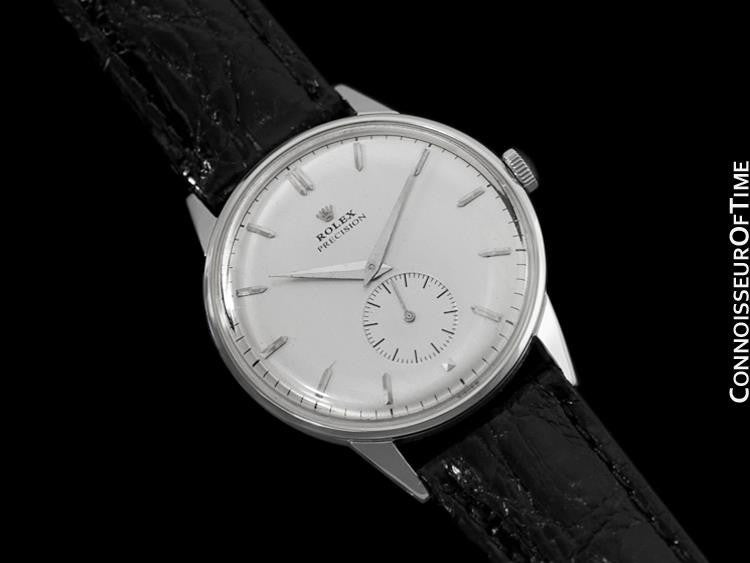 1950 Rolex Precision Large Vintage Mens Handwound Dress Watch - Stainl