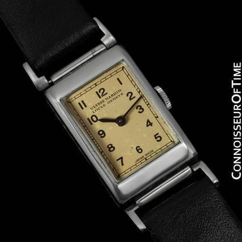 1930 s Ulysse Nardin Mens Vintage Rectangular Dress Watch